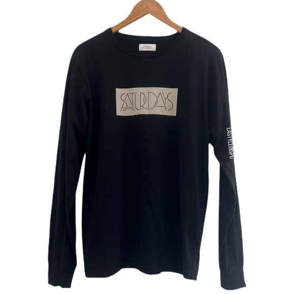 Saturday New York City Mens Relaxed Long Sleeve Tee Saturdays Logo Size Medium - Picture 2 of 5
